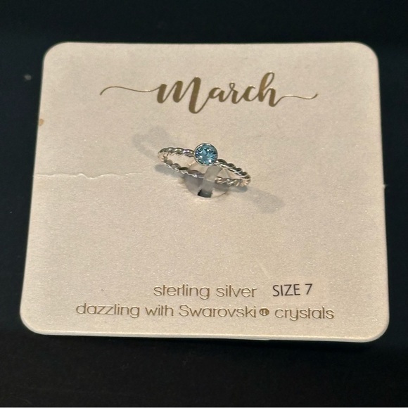 NWT Sterling Silver March Birthstone Ring - Picture 4 of 4